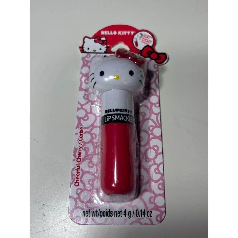 New Hello Kitty Lip Smacker Cherry Lip Balm - Pink & White
